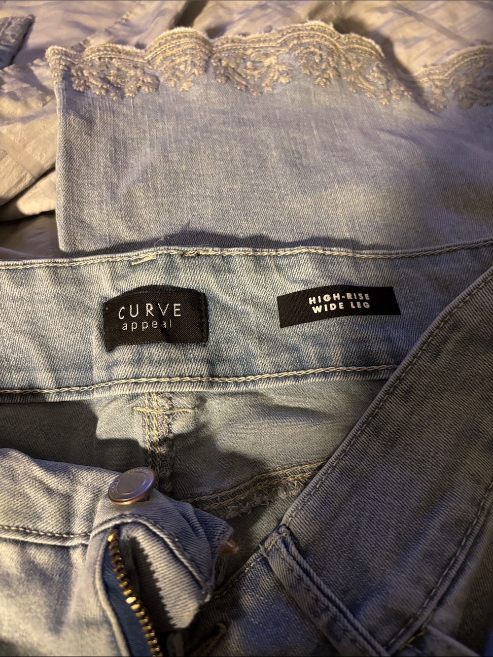 Curve Appeal High-Rise Wide Leg Light Wash Jeans